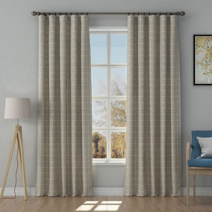 Solid Jacquard Diamond Curtain Drapery IMOGEN
