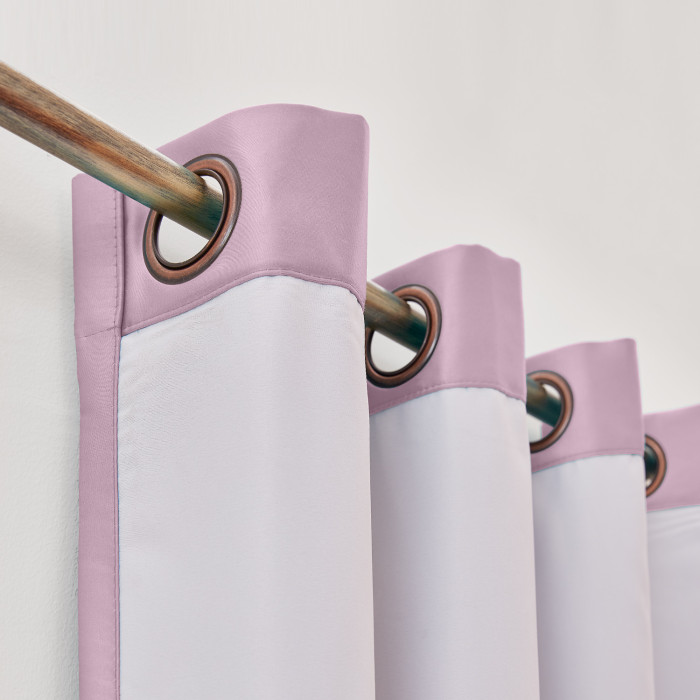 Polyester Cotton Silk Curtain Drape Panel in Antique Bronze Grommet with Blackout Lined LHZ