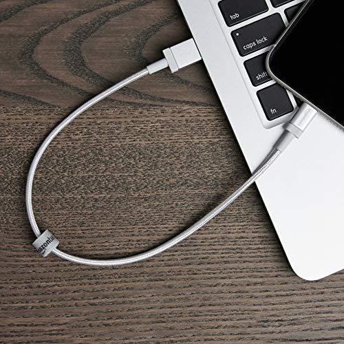 AmazonBasics Nylon Braided Lightning to USB Cable - MFi Certified Apple iPhone Charger, Dark Gray, 3-Foot (Durability Rated 4,000 Bends)