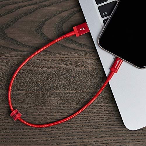 AmazonBasics Nylon Braided Lightning to USB Cable - MFi Certified Apple iPhone Charger, Dark Gray, 3-Foot (Durability Rated 4,000 Bends)