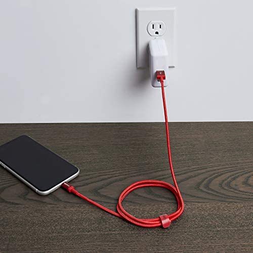 AmazonBasics Nylon Braided Lightning to USB Cable - MFi Certified Apple iPhone Charger, Dark Gray, 3-Foot (Durability Rated 4,000 Bends)