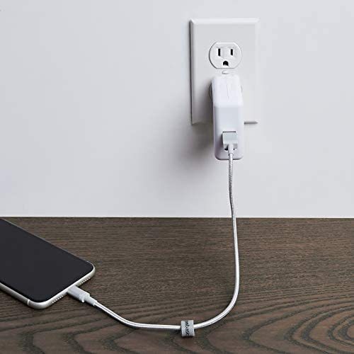 AmazonBasics Nylon Braided Lightning to USB Cable - MFi Certified Apple iPhone Charger, Dark Gray, 3-Foot (Durability Rated 4,000 Bends)