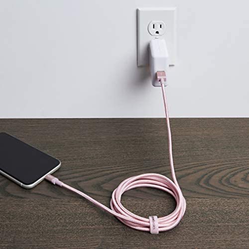 AmazonBasics Nylon Braided Lightning to USB Cable - MFi Certified Apple iPhone Charger, Dark Gray, 3-Foot (Durability Rated 4,000 Bends)