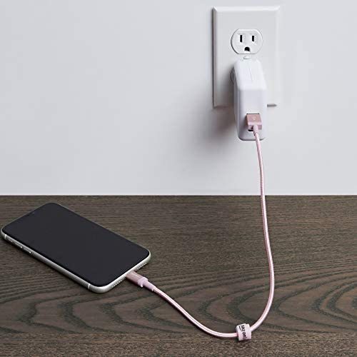 AmazonBasics Nylon Braided Lightning to USB Cable - MFi Certified Apple iPhone Charger, Dark Gray, 3-Foot (Durability Rated 4,000 Bends)