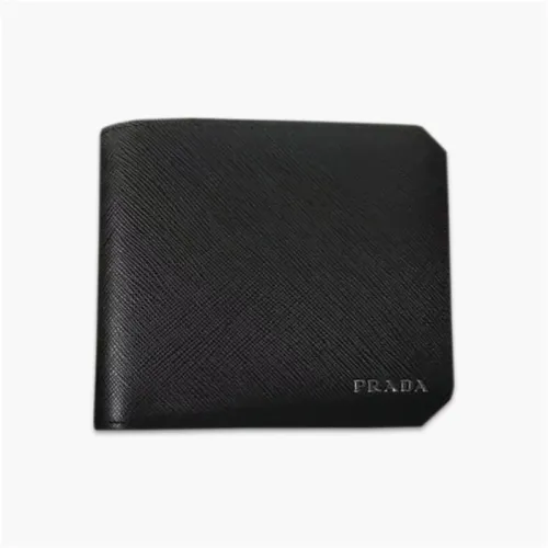 【原版皮】普拉达/Prada 短款钱夹，选用十字纹小牛皮裁制而成，圆角五字唛，经典之作，简单时尚，款号：2M0513