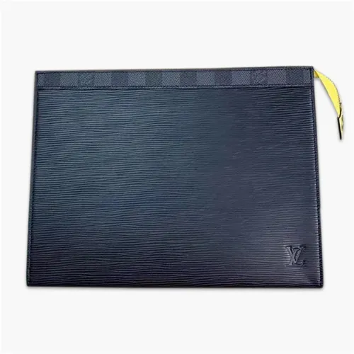 【原版皮】路易威登/LV Pochette Tuileries手袋，将Epi 皮革点睛 Damier Graphite 帆布，彩色细节添缀活力，是理想的商务之选，风琴设计带来充裕内部空间，契合实用主义，款号：M67899