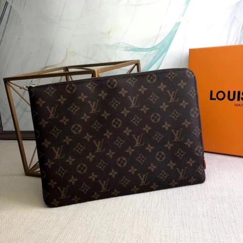 【原版皮】路易威登/LV ETUI VOYAGE收纳袋，柔软构造，宽大开口，足以容纳多样的个人物品，从纸质文件到电子设备及其充电器，款号:M43442