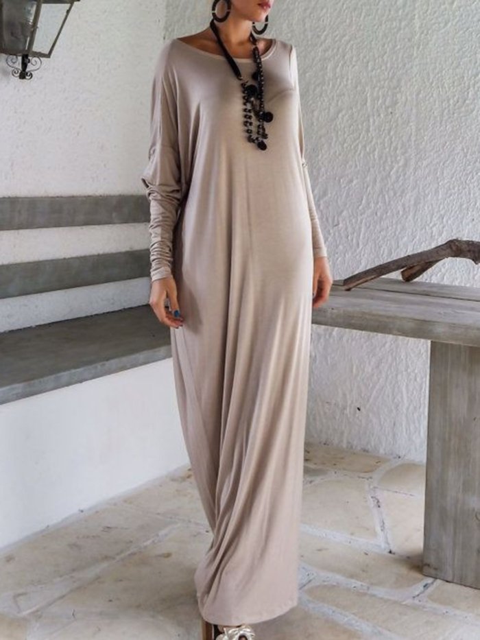 Batwing One Shoulder Casual Dress