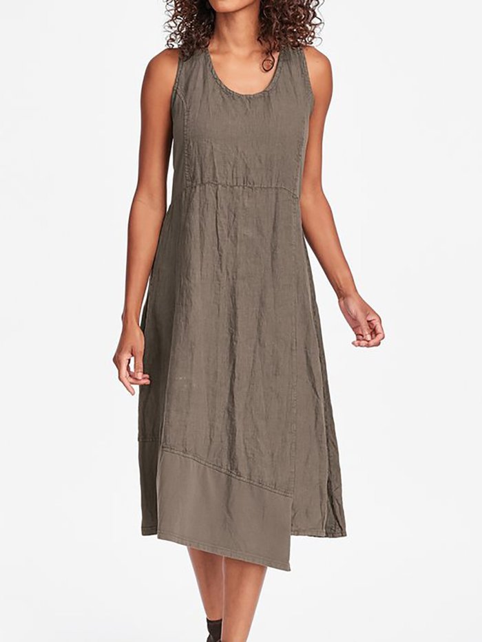 Casual Sleeveless Linen Maxi Dresses