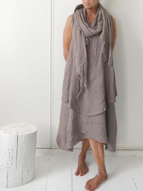 Plain Casual Sleeveless Dresses