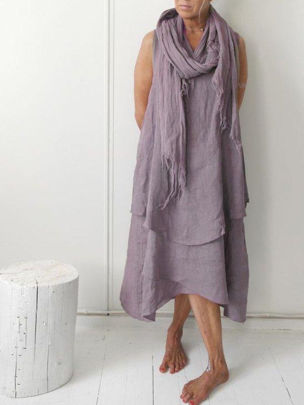 Plain Casual Sleeveless Dresses