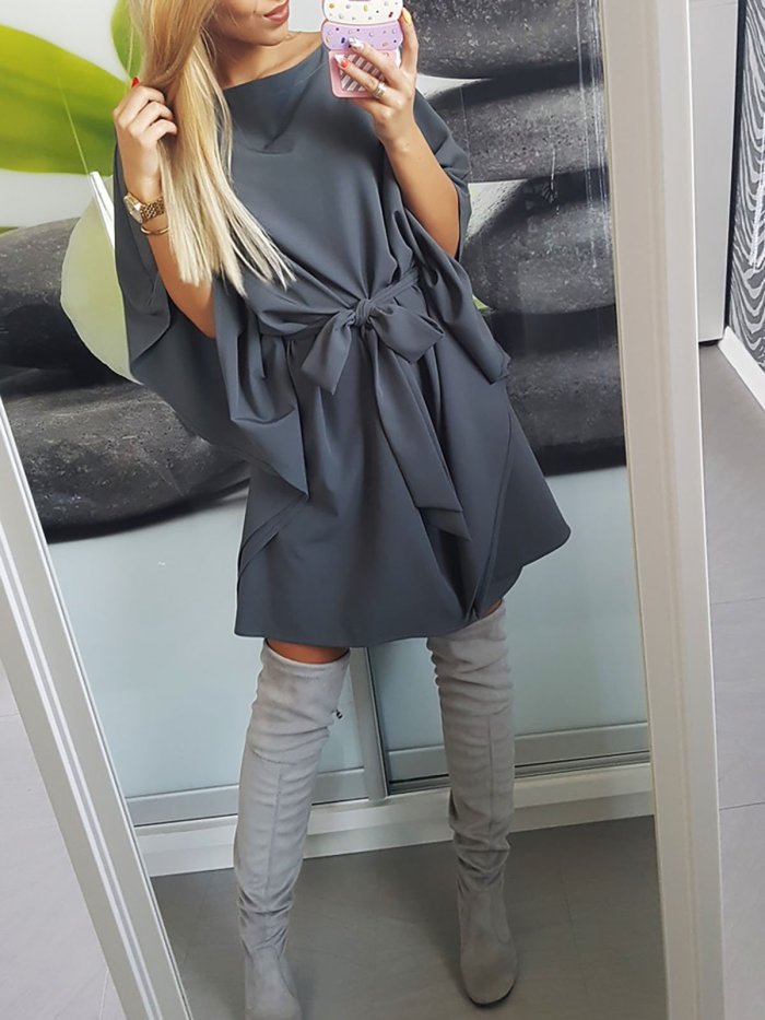 Blue A-line Statement Dress