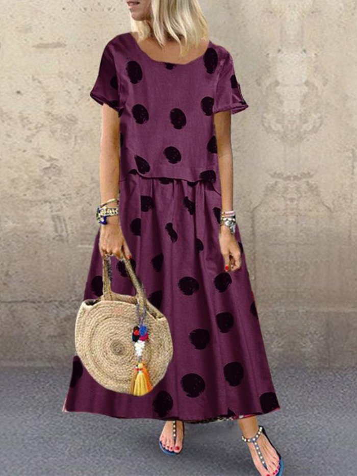 Color-Block Short Sleeve Dresses