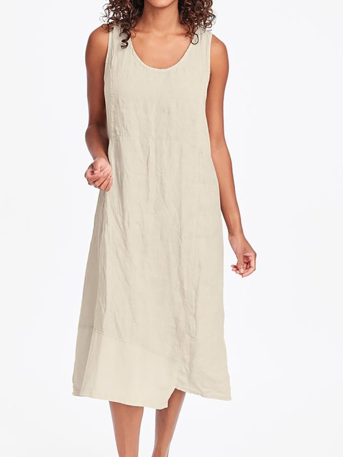 Casual Sleeveless Linen Maxi Dresses