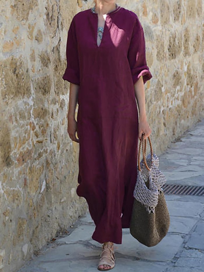 Statement Solid Casual Dress