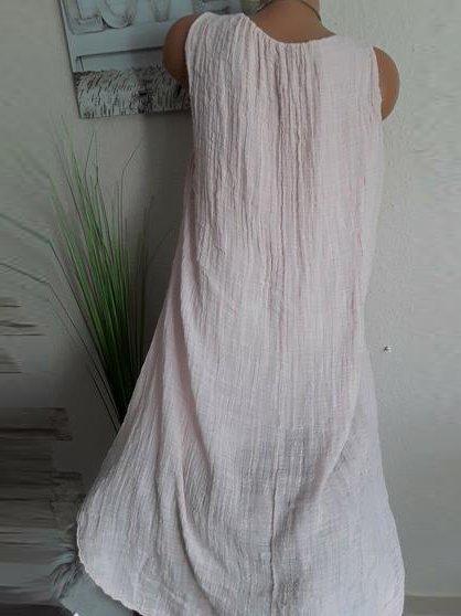 Crew Neck Casual Cotton-Blend Dresses