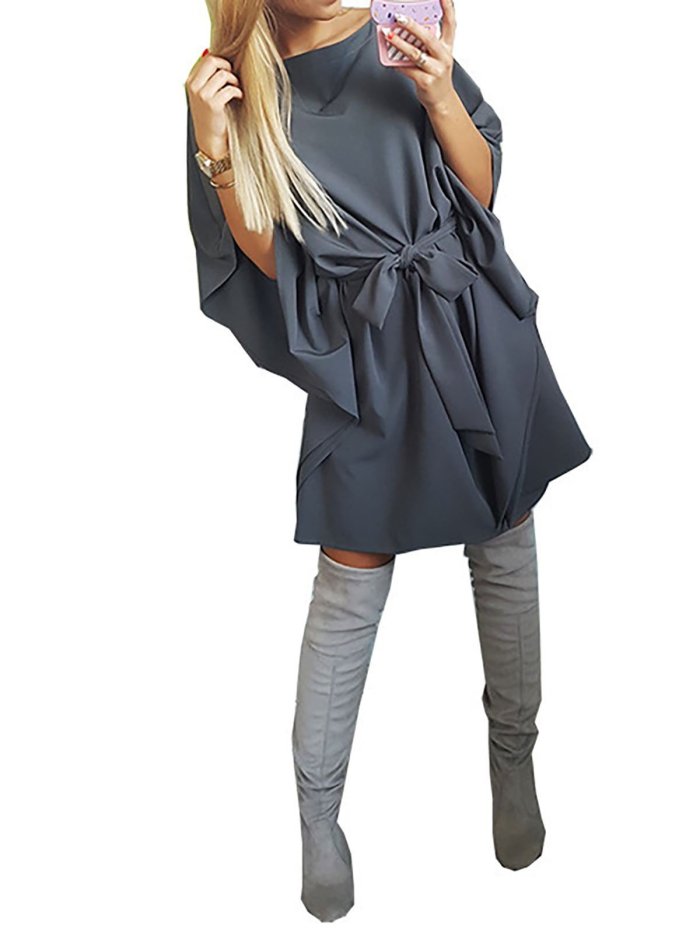 Blue A-line Statement Dress