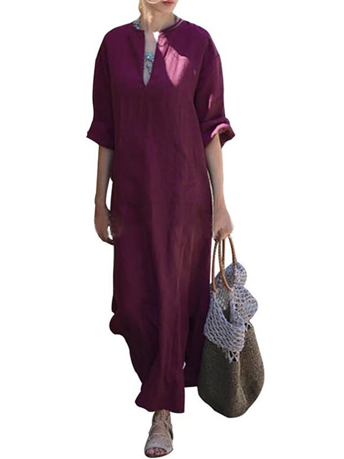 Statement Solid Casual Dress