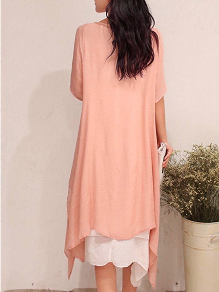 Crew Neck Women Casual Dresses Two Piece Going Out Casual Solid Dresses