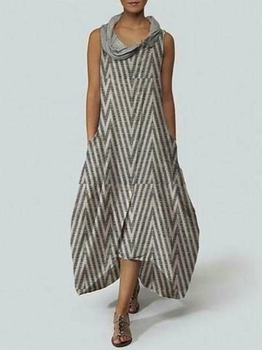 Plain Cotton-Blend Casual Dresses