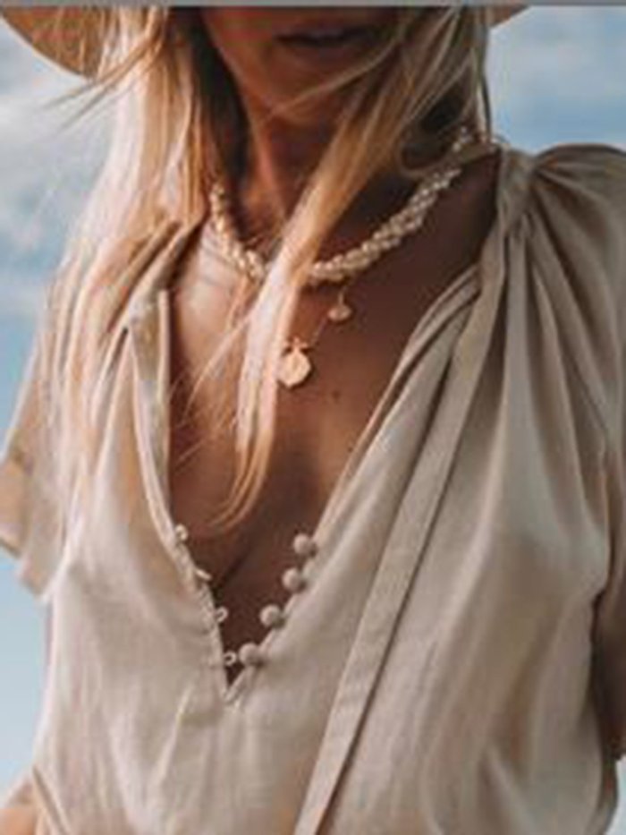Beige Frill Sleeve Women Summer Maxi Dresses