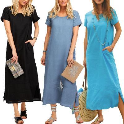 Crew Neck Women Maxi Dresses