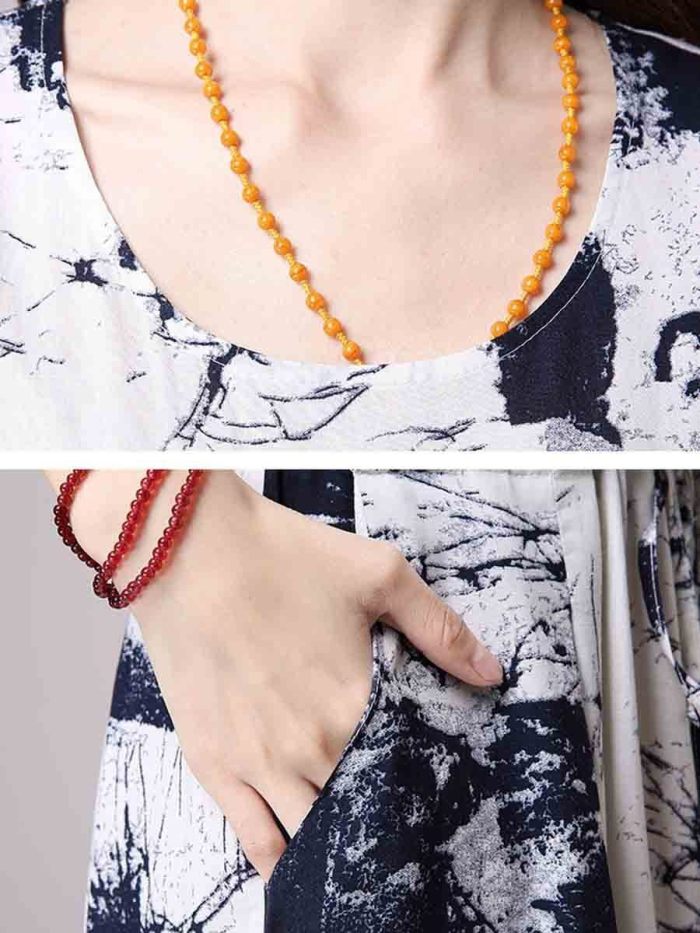 Casual Drawstring Printed Two-Piece Maxi Plus Size Dress