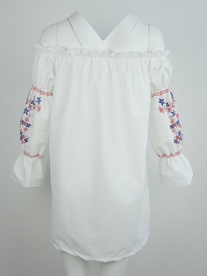 A-line Casual Polyester Floral-print Short Sleeve Dress