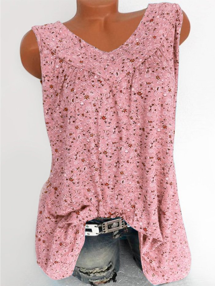 V Neck Sweet Printed/dyed Shirts & Tops