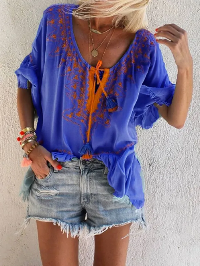 Women Casual V Neck Tops
