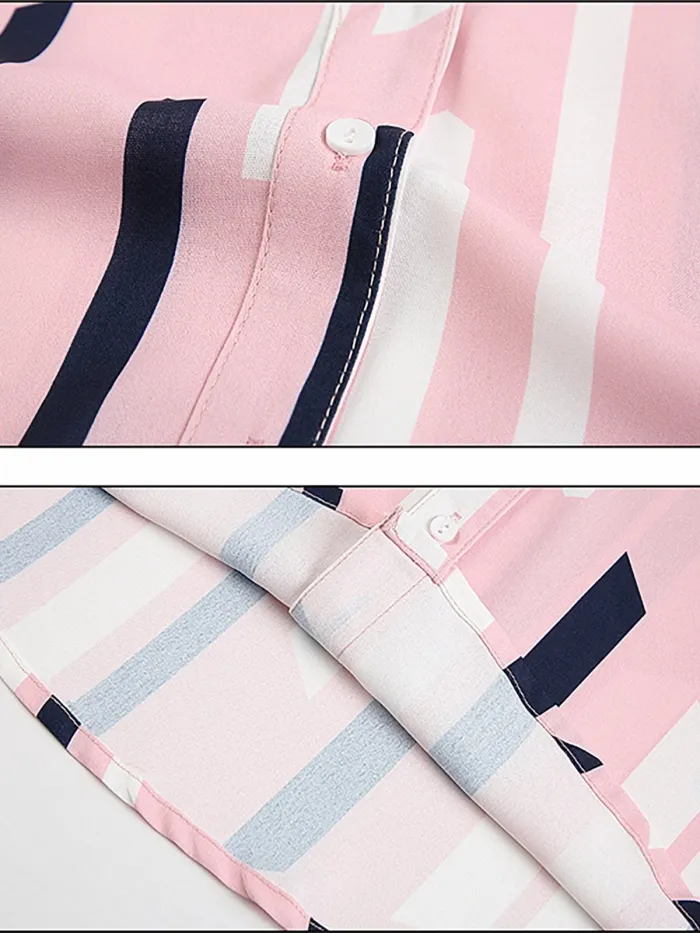 Plus Size Women Short  Sleeve  V-neck  Striped   Floral  Casual  Tops
