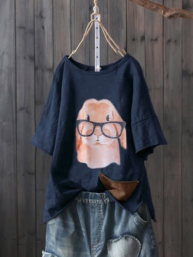 Casual Short Sleeve Round Neck Plus Size Tops