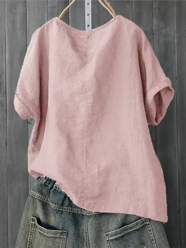 Casual Printed/dyed Short Sleeve Shirts & Tops