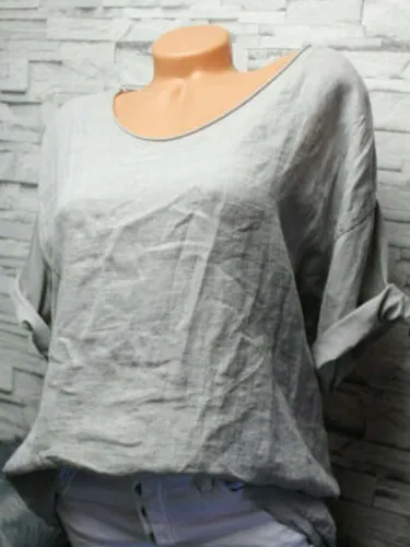Gray Short Sleeve Plain Cotton Crew Neck Shirts & Tops