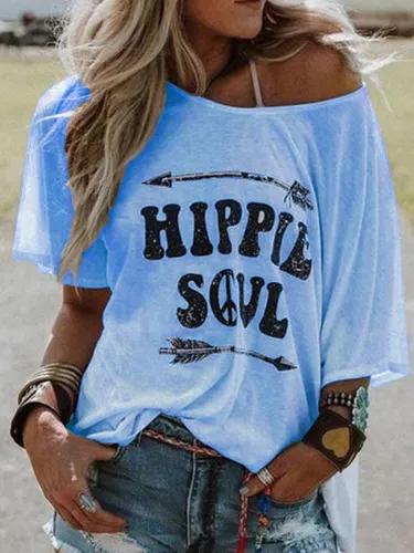 White Short Sleeve Letter Shirts & Tops