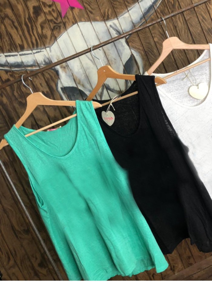 Sleeveless V Neck Cotton Solid Shirts & Tops