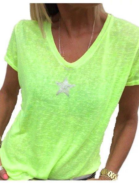 Plus Size Casual Short Sleeve T-Shirts