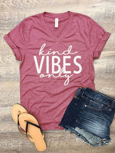 Gray Blue Cotton-Blend Letter Casual Shirts & Tops