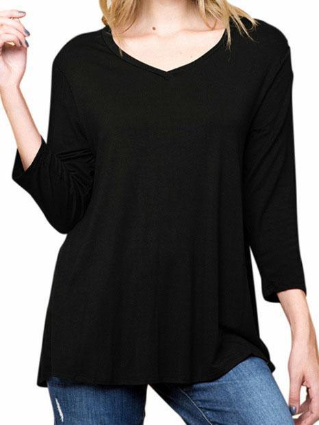 Buttoned Cotton-Blend Solid Casual Shirts & Tops