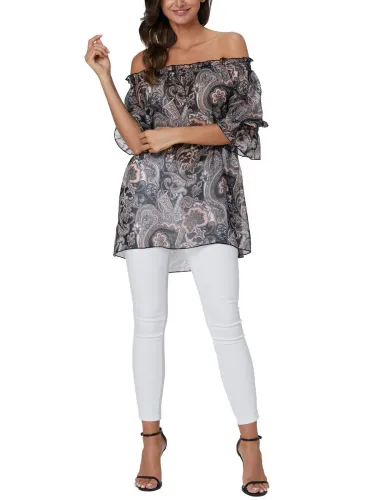 As Picture Half Sleeve Chiffon Shirts & Tops
