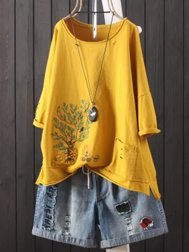 Casual Round Neck Shirts & Tops