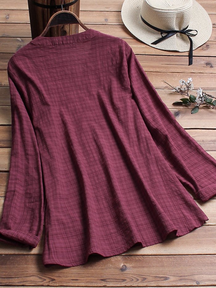 Buttoned Long Sleeve Shirts & Tops