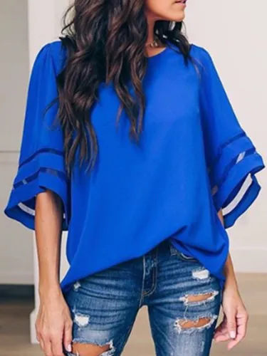 Vintage Solid Color Blouses For Women
