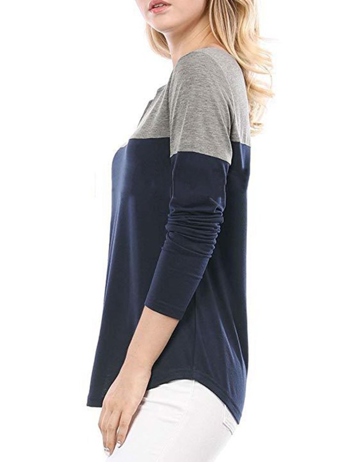 Long Sleeve Simple & Basic V-neck T-shirt