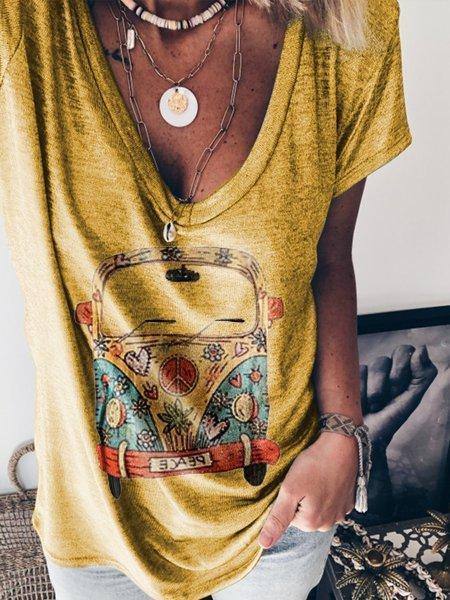 Linen Loose Short-Sleeved Top