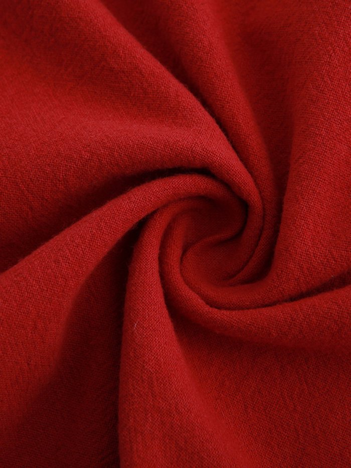 Brown 3/4 Sleeve Pockets Shift Plus Size Dress