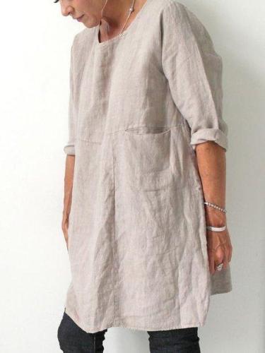 Cotton Crew Neck Short Sleeve Dresses
