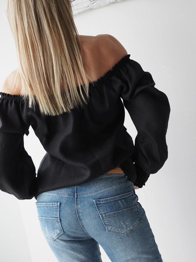 Cotton-Blend Casual Long Sleeve Solid Shirts & Tops