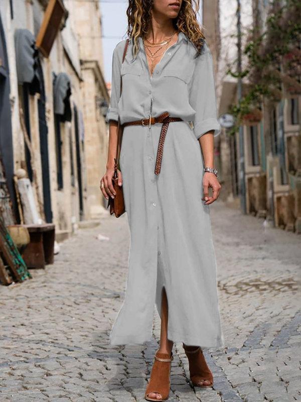 Women's Work Summer Dress Linen Clothing