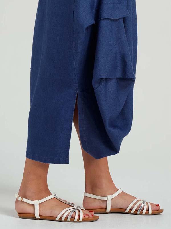 Casual Plus Size Solid Skirt With Pockets